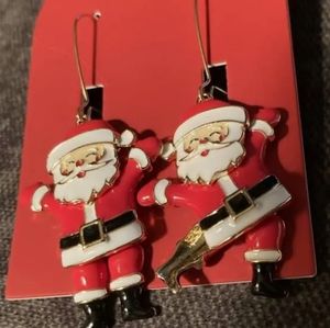 Jingle and Joy Christmas Santa Clause Earrings
